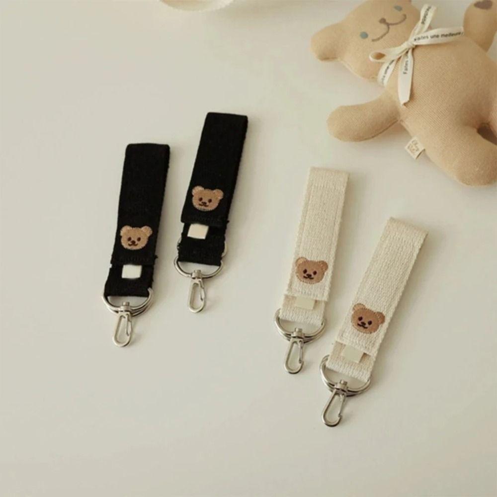 Embroidered Bear Baby Stroller Hooks Diaper Bag Accessories Mommy bags Pushchair Clips