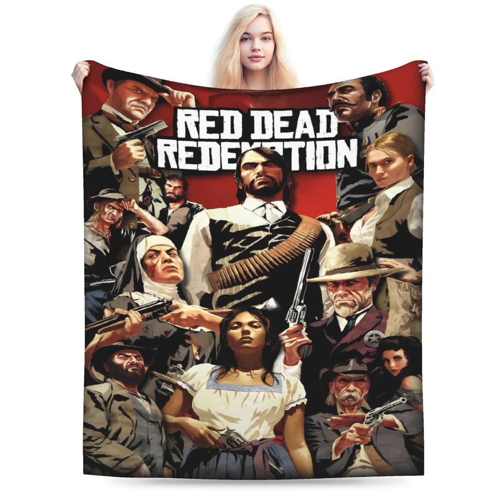 Red Dead Redemption 2 Пледы Путешествия Офис Фланелевый Плед Для Спальни Супер Теплый Индивидуальный DIY Покрывало Подарок на День Рождения