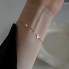 Minimalist Stylish Tiny Hearts Cute Stacked Bracelet Gold Plated Chain Ladies Women Student Fashion Jewelry