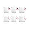 6PC Nordic Style Home Coffee Cups Small Tea Cup Espresso Cup Heat Resistant Glass Teacups Bucket Table Decor 110ml Capacity