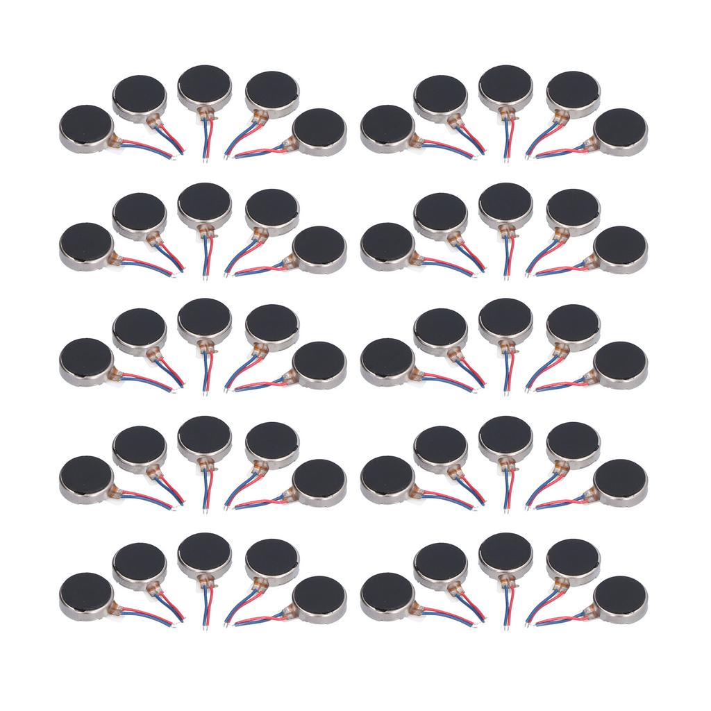 50Pcs Mini Vibration Motors DC 3V 10x2.7mm Anti Interference Small Lightweight Low Noise Micro Vibrating Motor