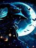 Fantasy Starry Sky Halloween Diamond Painting New Collection 2024 Witch Moon Magic Diy Full Drill Rhinestone Embroidery Arts Mosaic Cross Stitch Kits