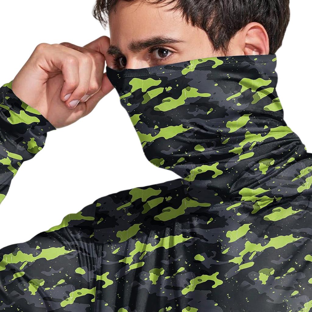 Мужская рубашка с защитой от солнца UPF50+, быстросохнущая рубашка с длинным рукавом, рубашка для бега, тренировок, рыбалки