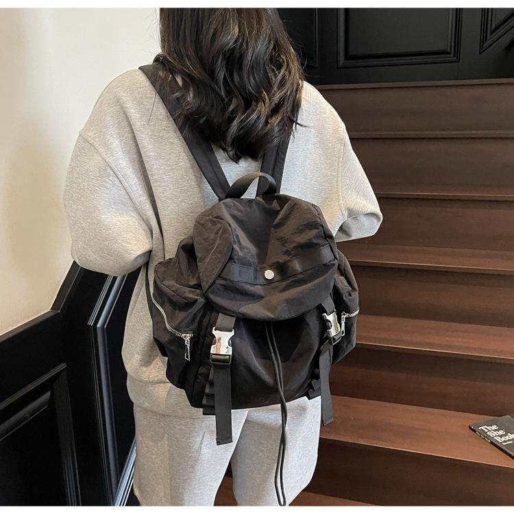 Fashion Versatile Women Drawstring Shoulder Bags Outdoor Sports Travel Ladies Backpack Casual College Female Nylon Handbags Tote