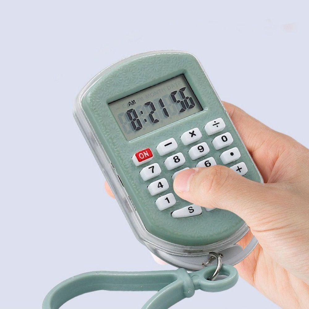 Time Display Mini Calculator 8 Digits Display Calculator Pendant Student Stationery