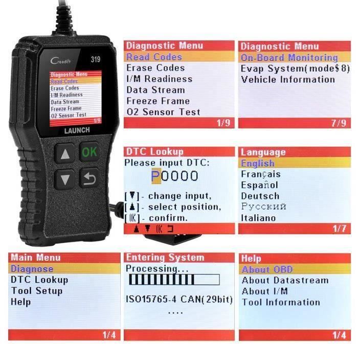LAUNCH Valise Diagnostic Auto CR319 OBD2 - Multimarque