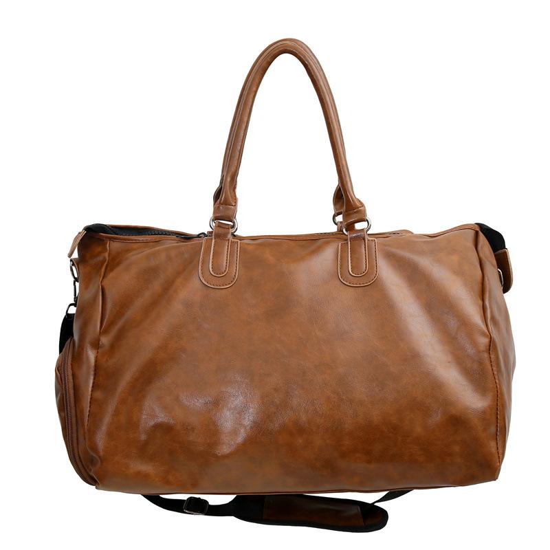 Ruiying Ретро Водонепроницаемая Унисекс Дорожная Сумка из ПУ Кожи - Большая Вместимость для Спортзала и Ручная Кладь для Самолета