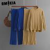 Solid-color Semi-high-neck Sweater and Twisted Suit for Women's Autumn and Winter Fashion Knitted Two-piece Women's Wear