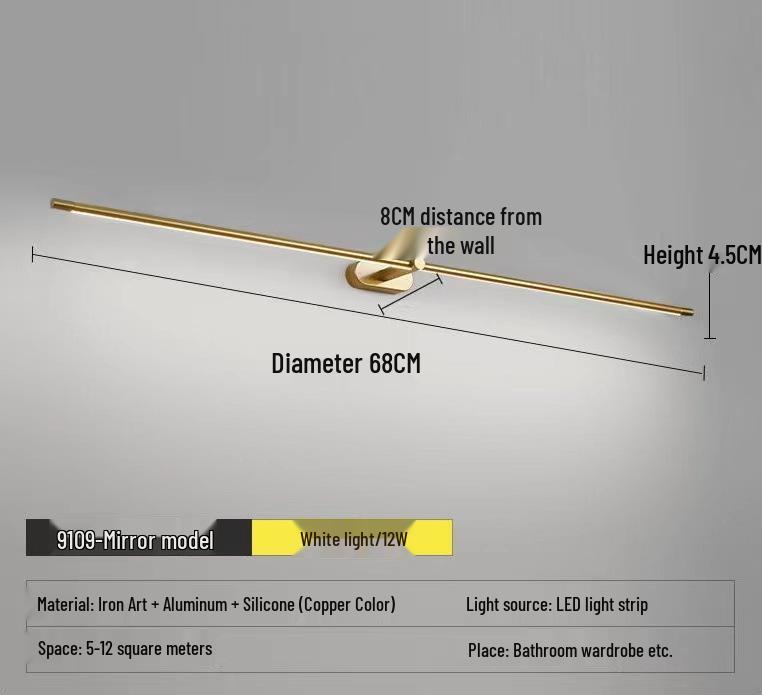Скандинавский светодиодный светильник для туалетного зеркала для ванной и макияжа