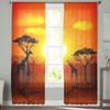 Sunset In African Savannah Sheer Curtains Bedroom Voile Curtain Living Room Window Sheer Curtains Kitchen Tulle Drapes