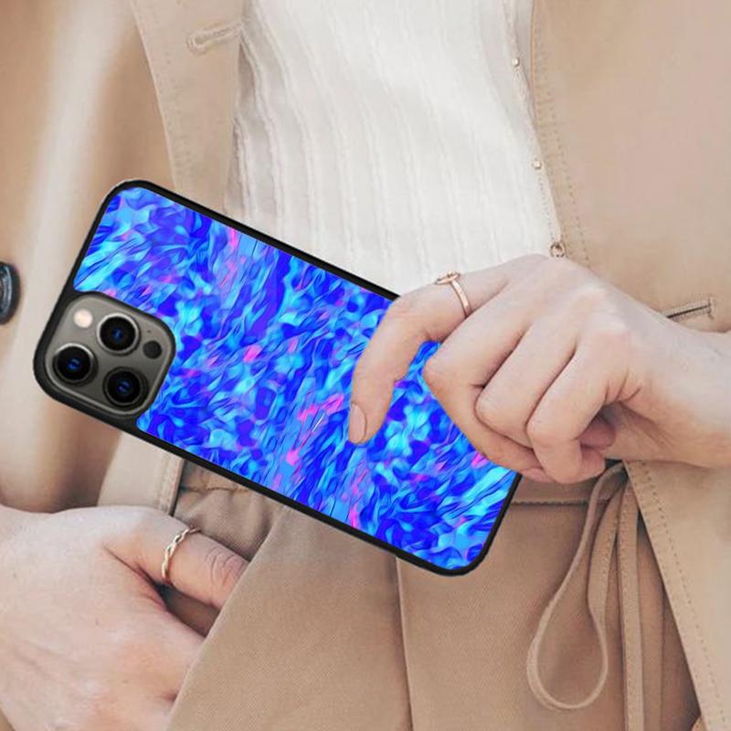 Blue Based Abstract Pattern Magnetic Phone Case For APPLE iPhone 17 Air 16 14 13 12 Pro Max 15 Plus Wireless MagSafe Cover