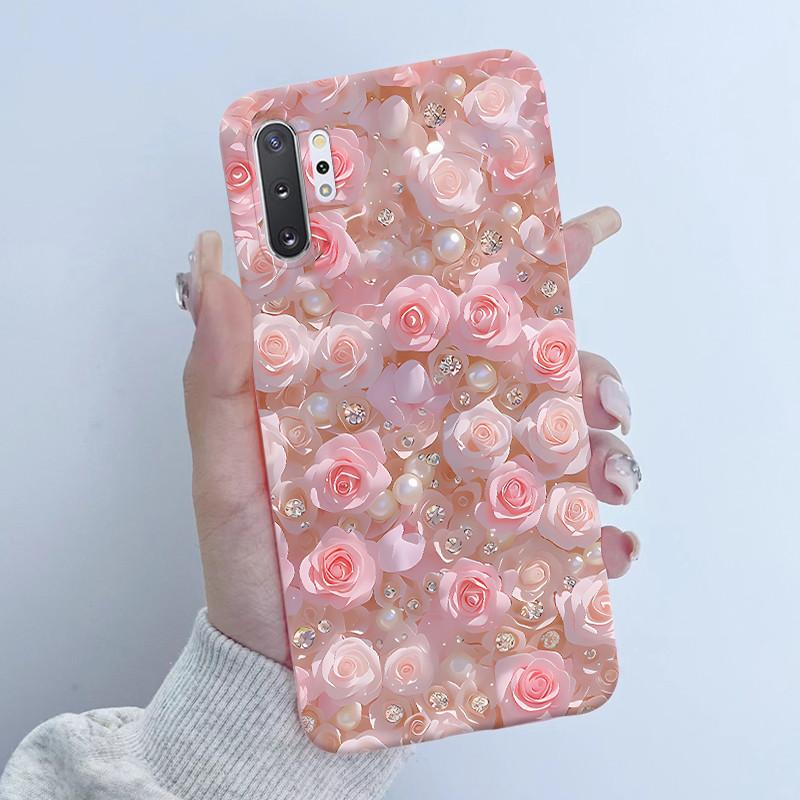 For Samsung Galaxy Note 10 Plus N970F N975F Phone Case Butterfly Flower Girl Design Soft Silicone TPU Back Housing Note10 Covers