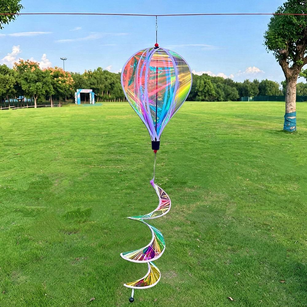 Rainbow Colors Color-changing Film Wind Spinners Plastic Wind Spinner New Hot Air Balloon Spinner