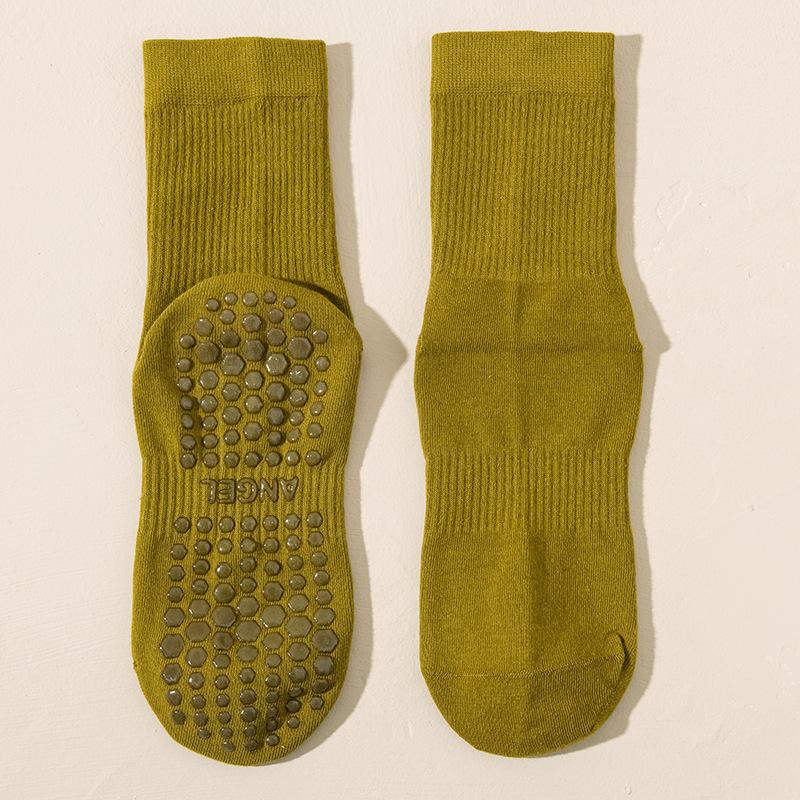 Носки для йоги Женские профессиональные спортивные носки до середины икры с противоскользящим эффектом Весна и осень Пилатес Фитнес Летние шорты-акула Длинные носки