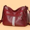 Сумка через плечо из мягкой кожи, сумка на плечо в стиле ретро, простая модная сумка большой вместимости с несколькими карманами для женщин