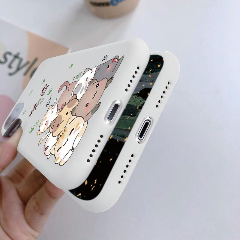 Мягкий силиконовый чехол с рисунком кота для Samsung M35 A55 S24 Xiaomi Redmi Note 13 Poco C65 iPhone 15 Huawei Honor Realme Camera Защитный противоударный чехол