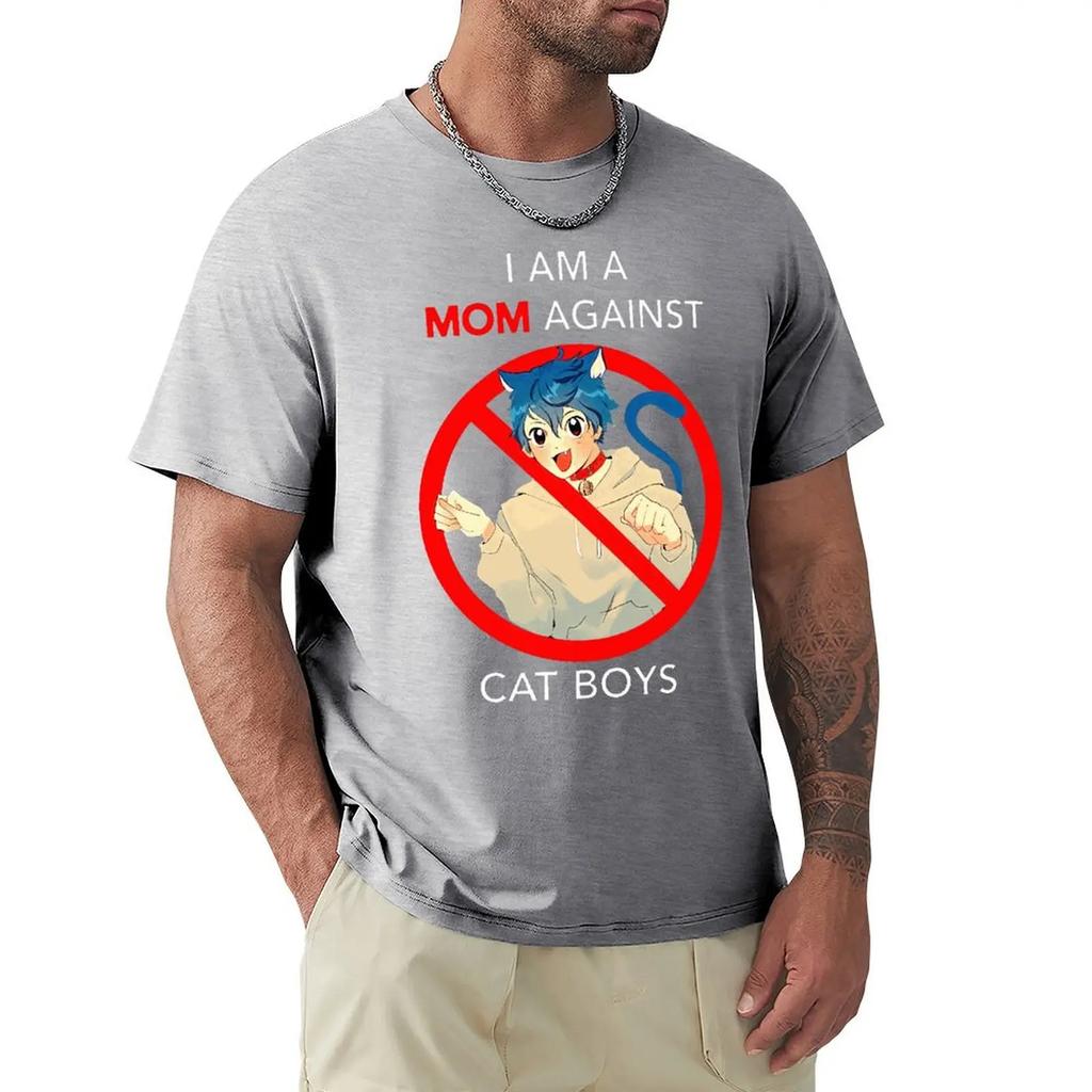 Я мама против котиков, унисекс, кавайная футболка для мужчин и женщин, забавная аниме-футболка для взрослых, симпатичная классическая футболка, хлопковый женский топ