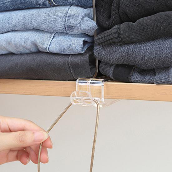 2/4/6Pcs Clear Acrylic Shelf Dividers Organizer Shoes Clothes Purses Blankets Closet Separators for Bedroom