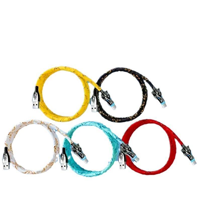 USB-кабель для быстрой зарядки, светодиодный цветной светильник, кран, кабель для зарядки телефона для IPhone / кабель Micro USB / Type-C для IPhone и других смартфонов Android