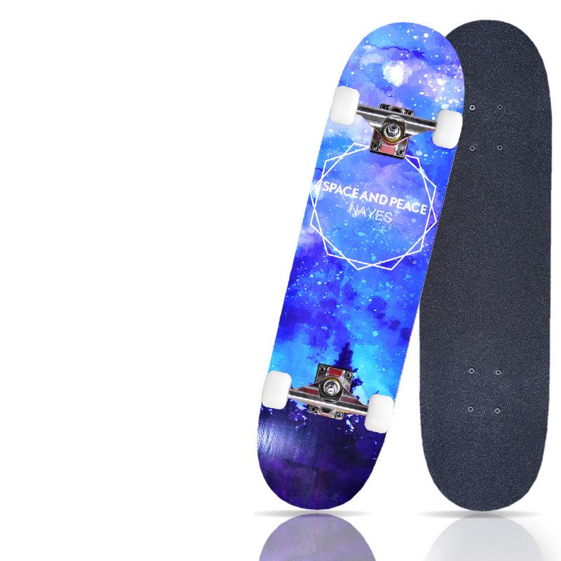 Pro Skateboard: Beginner-Ready Maple Longboard with Double Kick Deck for Adults & Kids