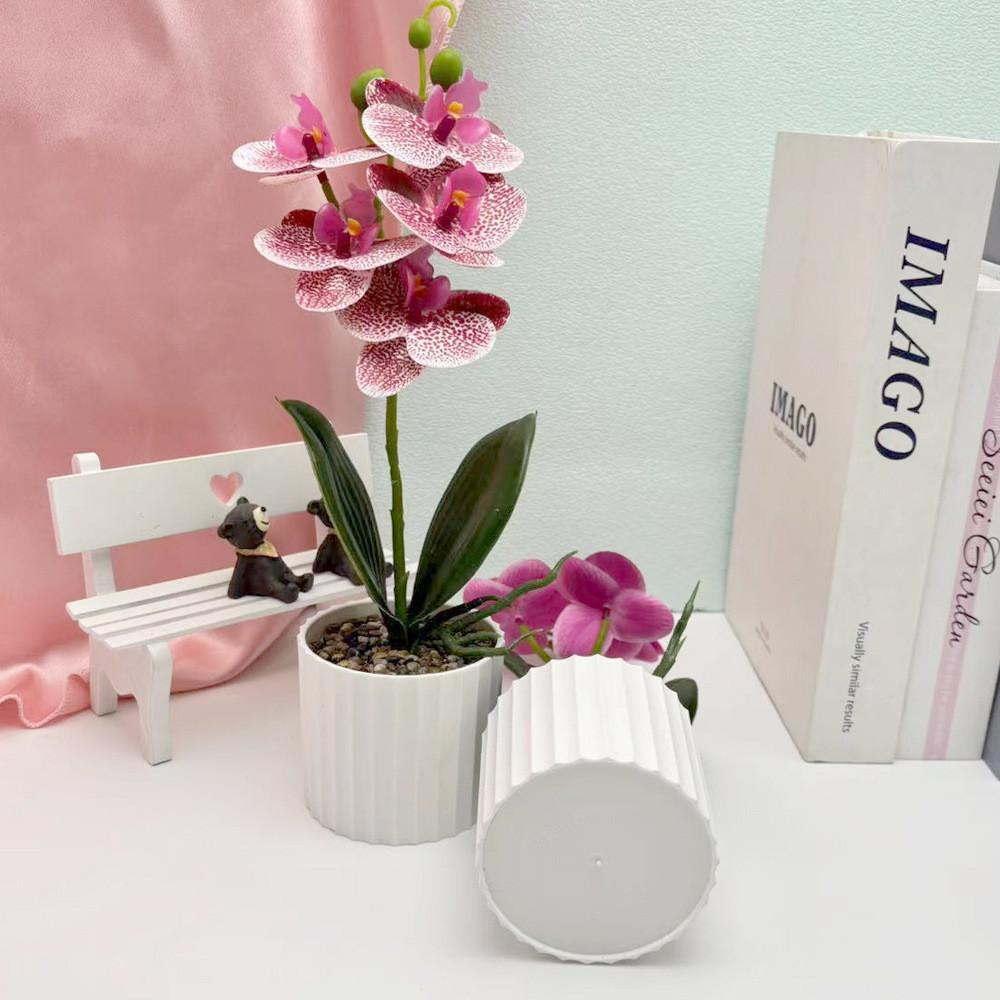 Искусственный цветок орхидеи с реалистичной зеленью для декора ресторана и вечеринки