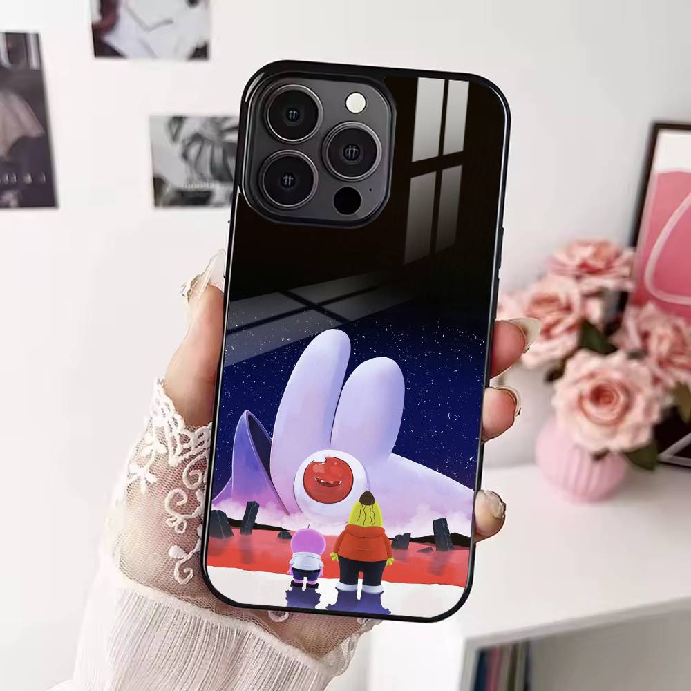 Мультяшный чехол для телефона S-Smiling friends Для iPhone 17 16 15 14 13 12 Pro Max Plus для Magsafe Зеркальный Беспроводной Магнитный Чехол