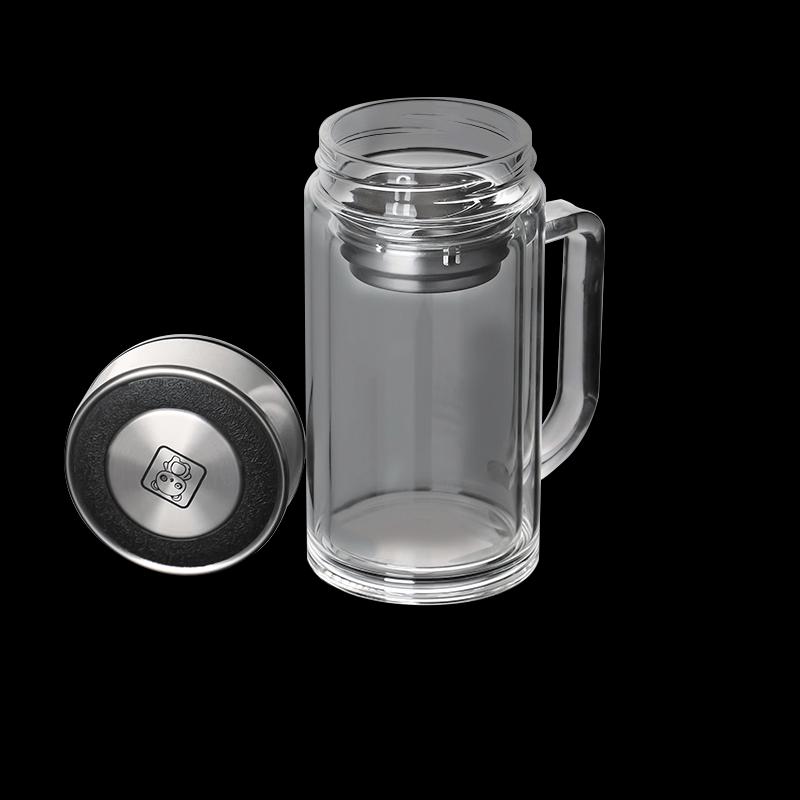 Shangheng 400ml Double-Wall Borosilicate Glass Mug