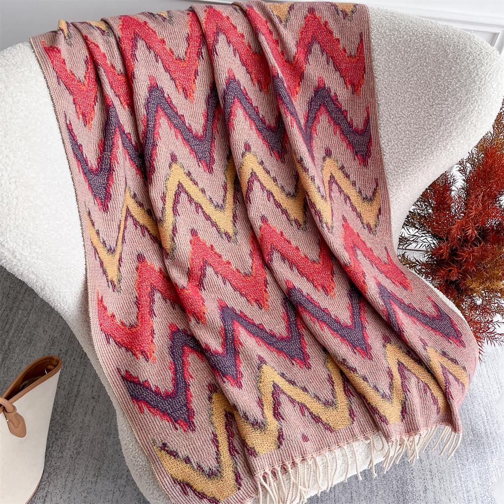 [T818] 96*96cm Square Women Jacquard Scarf Thick Imitation Cashmere Tassel Shawl Winter Warm Neck Hijab Wrap Pashmina Blanket