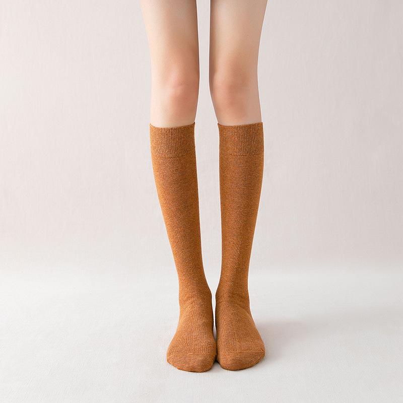 Women's Knee-High Compression Socks – Solid Color, Slimming, Autumn/Winter, Japanese/Korean Style