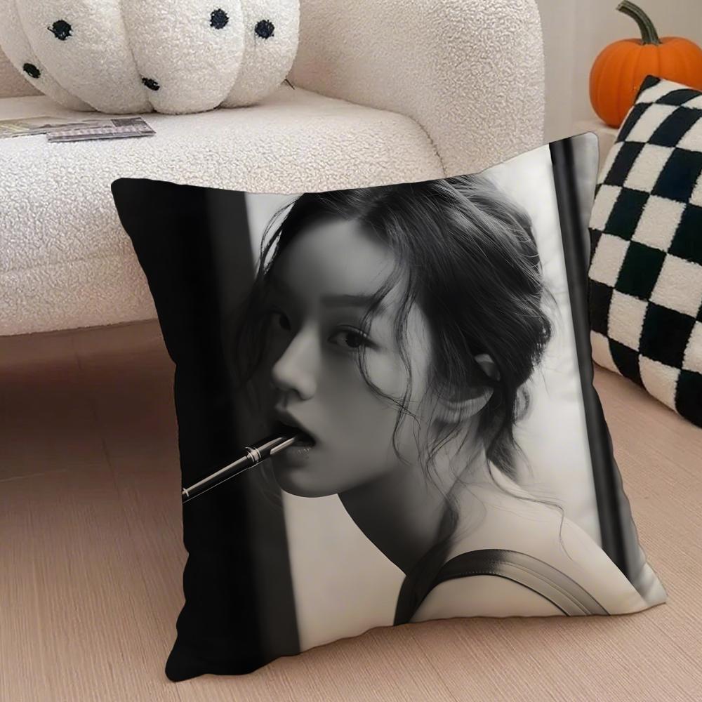 singer bubbly LLee Hyeri Cushion Cover Throw Pillow Cover Hidden Button Durable Polyester Chair Cushion