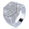 Модное Мужское Кольцо в Стиле Хип-Хоп Рок Роскошное Золотое/Серебряное Полностью Блестящее Ледяное Покрытое Микро-Цирконами Кольца Свадебная Вечеринка Подарок