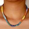 Bohemian Style Women's Beaded Necklace Colorful Rainbow Necklace Fashion Neck Choker Girls