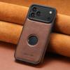 Magnetic Leather Phone Case for iPhone 17 Pro Max Air 16 Plus 15 14 13 12Pro Wireless Charging Support Car Mount Holder Cover