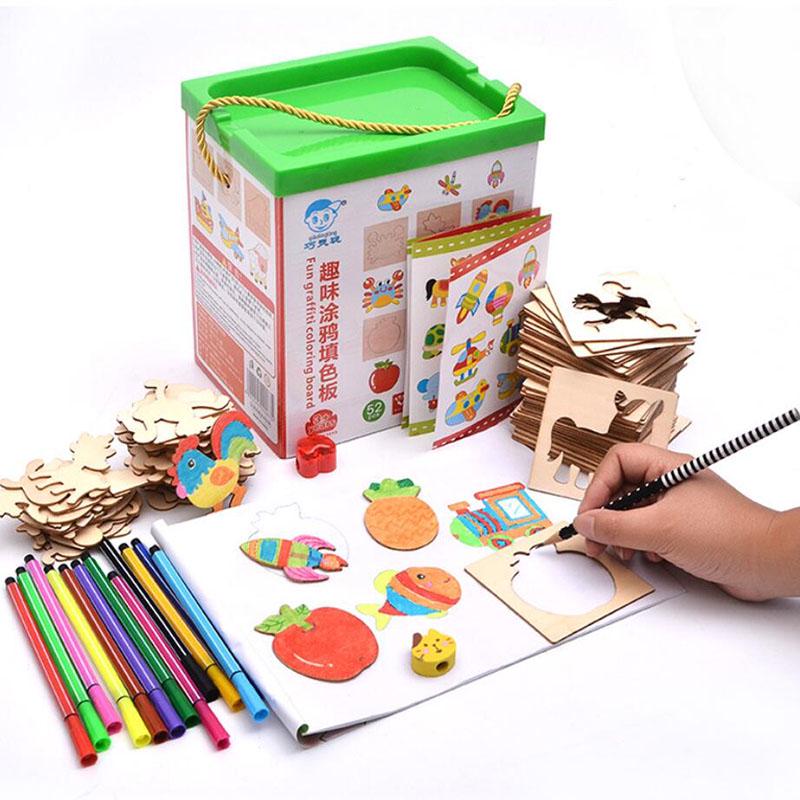 Детские игрушки для рисования, трафарет для рисования, доска для раскраски, креативные рисунки, развивающая игрушка для раннего обучения