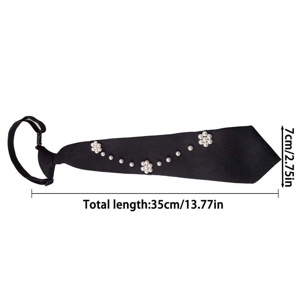 Elegant Korean Style Pearls Tie Tassels Choker Hand-beaded Long Necktie Necklace Collares Decoration Shirt Tie Men