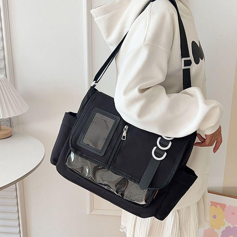 Zipper Bag Solid Color Itabag Cotton Doll Bag Shoulder Bag Creative Transparent Bags Women