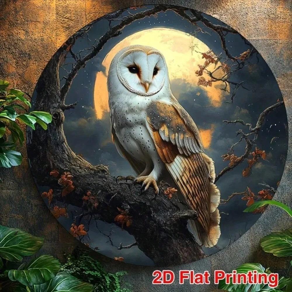 Owl Metal Wall Decor Modern Aluminum Sign x Inch Home Kitchen Art Gift