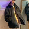 Men Tie-dye Parkas Zipper Thicken Winter Oversize Outwear Coats BF Couple Stand Collar Warm Jackets