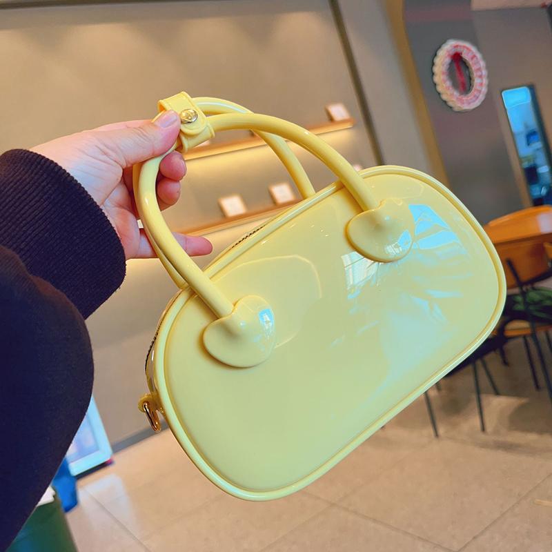 Женская летняя сумка-желе из ПВХ конфетного цвета, маленькая сумка через плечо, модная сумка с цепочкой и верхней ручкой, на молнии, сумка кроссбоди CLE