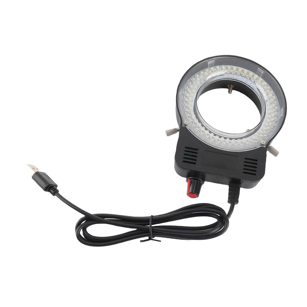 LED Microscope Ring Light 144 LEDs 4W 6500‑7500K 32000‑36000LX Adjustable Brightness USB Powered Microscope Lamp