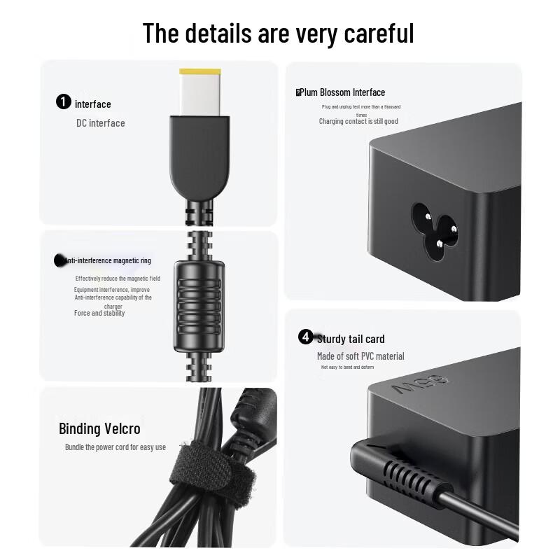 BIAZE Квадратный порт 65 Вт Зарядное устройство для ноутбука Lenovo Thinkpad