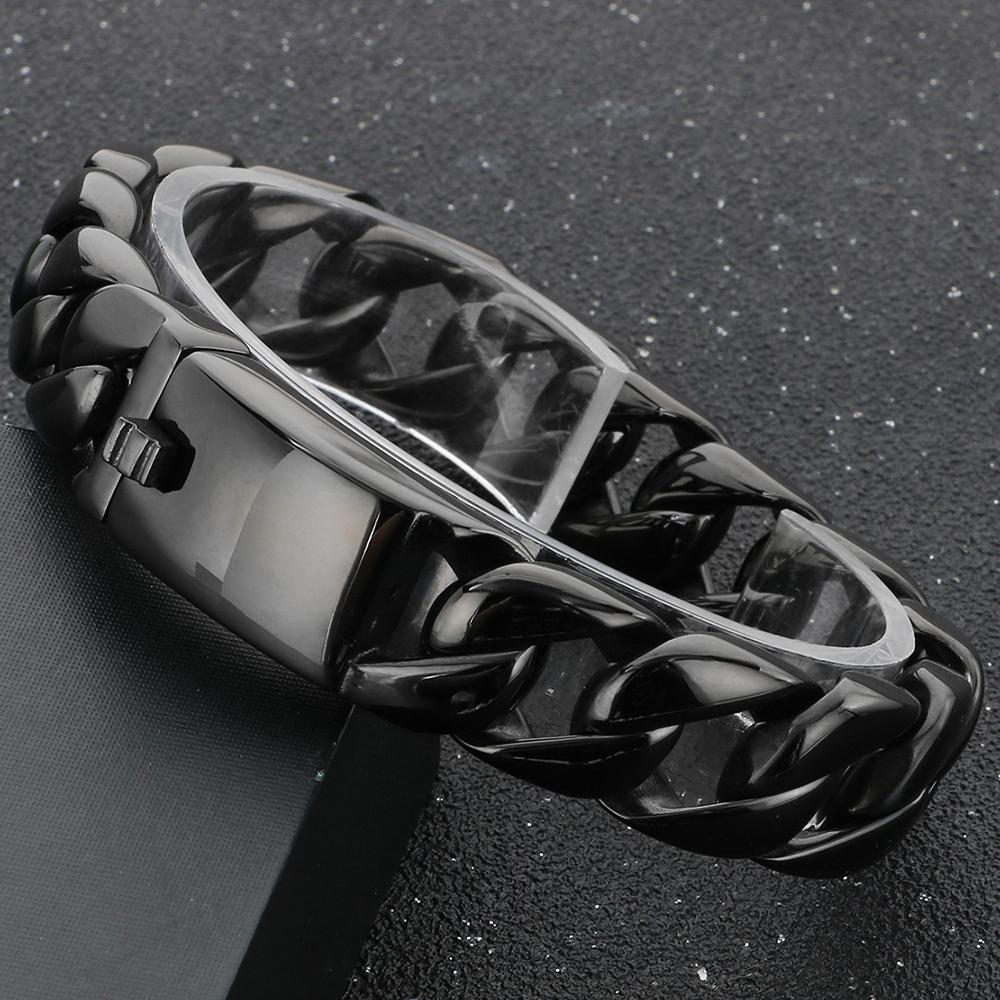 Браслет-цепочка из кубинских звеньев из нержавеющей стали для мужчин, 7 разных цветов, мужские браслеты, ювелирные изделия, аксессуары, подарки, ширина браслета 15 мм