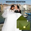 A7 Olive Green Envelopes 50 Pack with Stickers Vintage European Style Self-Adhesive Envelopes for Wedding Invitations Party Greeting Cards 18.42x13