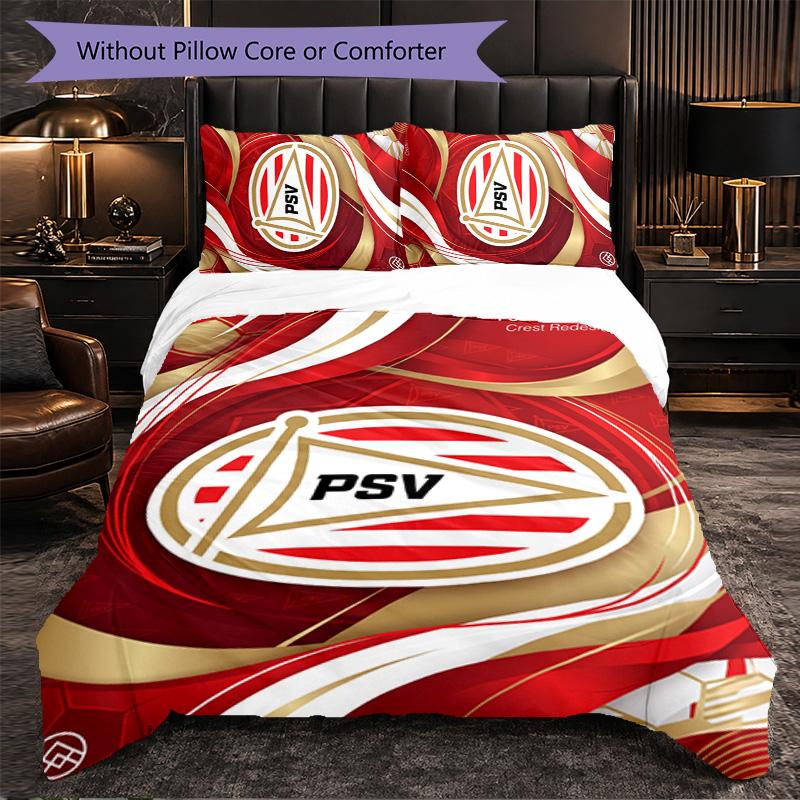PSV Eindhoven FC Themed Bedding 3Pcs Duvet Cover Set Decorative Bed Linen For Teen Room Home Decoration