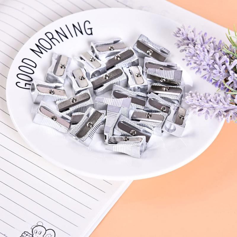 Точилка для карандашей со скошенной кромкой, практичные канцелярские принадлежности из алюминиевого сплава с одним отверстием