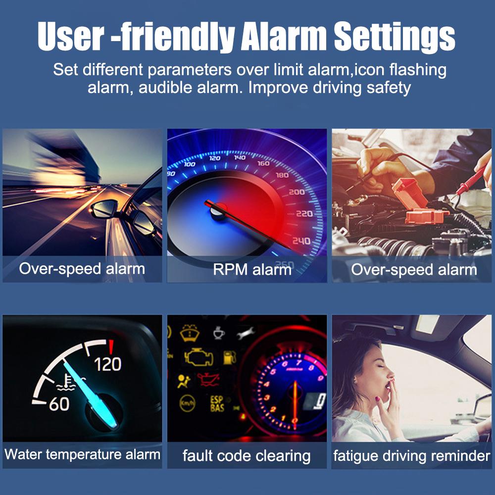 Универсальный проектор на лобовое стекло автомобиля, дисплей на лобовом стекле, спидометр M13 HUD, GPS, компас, часы, измеритель скорости, цифровой будильник