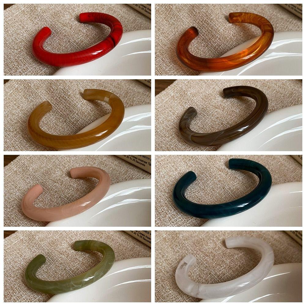 Circular Geometric Opening Bracelet Europe American Style Retro Hand Ring Resin Bangle  Gift