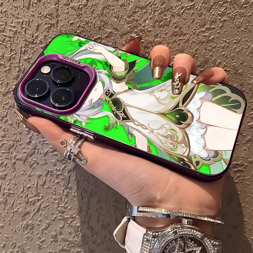Чехол для телефона Нахида Genshin Impact Для IPhone 17 16 15 14 13 12 11 Plus Pro Max Разноцветный Лазерный Аврора Ударопрочный Чехол Funda