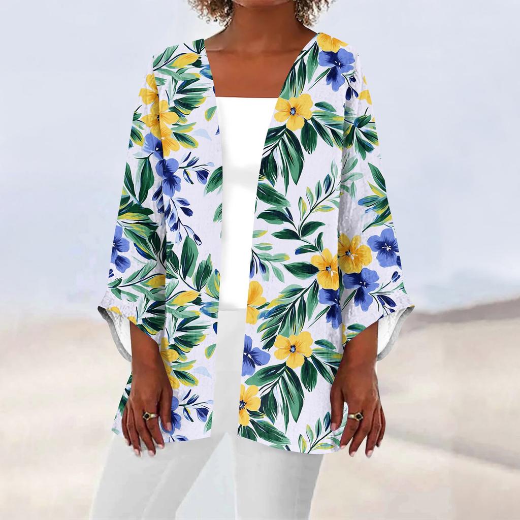 Женская повседневная и модная легкая куртка средней длины с принтом, кардиган, кардиган