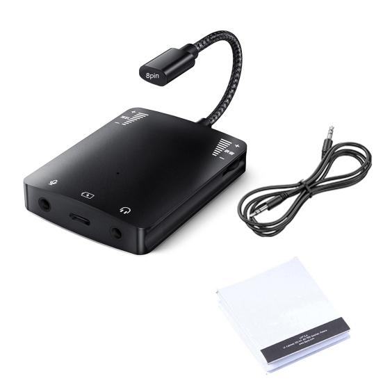 1 комплект аудиоадаптера быстрого интерфейса, стабильная передача, компактный размер, универсальный внешний звук с функцией Plug-and-Play